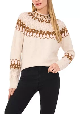 Petite Funnel Neck Fair Isle Sweater