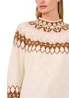 Petite Funnel Neck Fair Isle Sweater