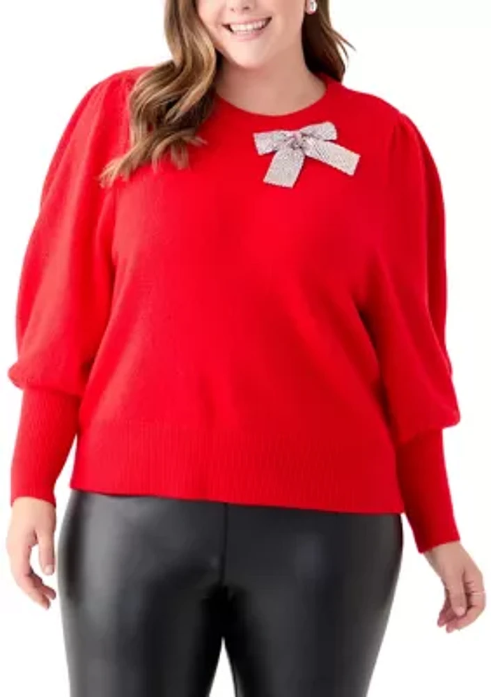 Plus Bow Cozy Sweater