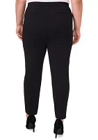 Plus Straight Leg Ponte Pants with Slit