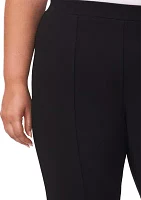 Plus Straight Leg Ponte Pants with Slit