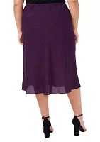 Plus Satin Midi Skirt