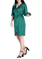 Wrap Midi Dress With Belt