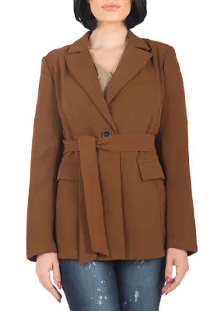 Women's Crepe Gina Solid Wrap Blazer