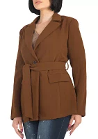 Women's Crepe Gina Solid Wrap Blazer