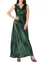 Women's Cowl Neck A-line Sleeveless Maxi Dress