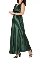 Women's Cowl Neck A-line Sleeveless Maxi Dress