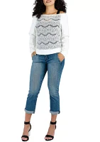 Cropped Straight Leg Jeans With Slant Pocket