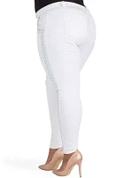 Plus Curvy Fit White Skinny Ankle Jeans