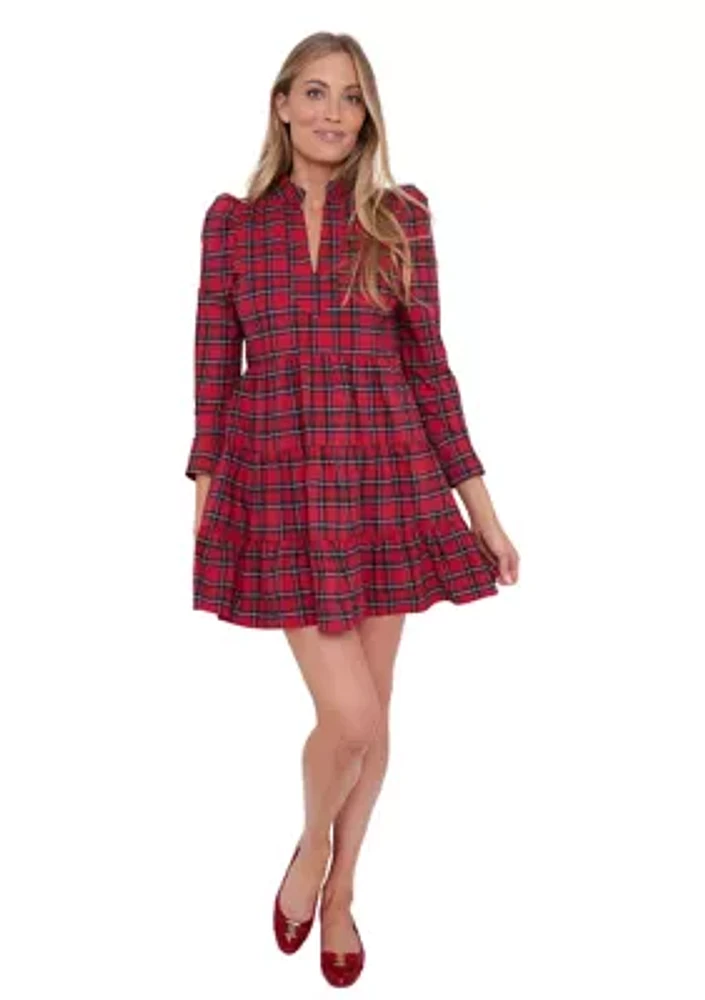 Women's Long Sleeve Plaid Tunic Dress