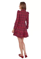 Women's Long Sleeve Plaid Tunic Dress