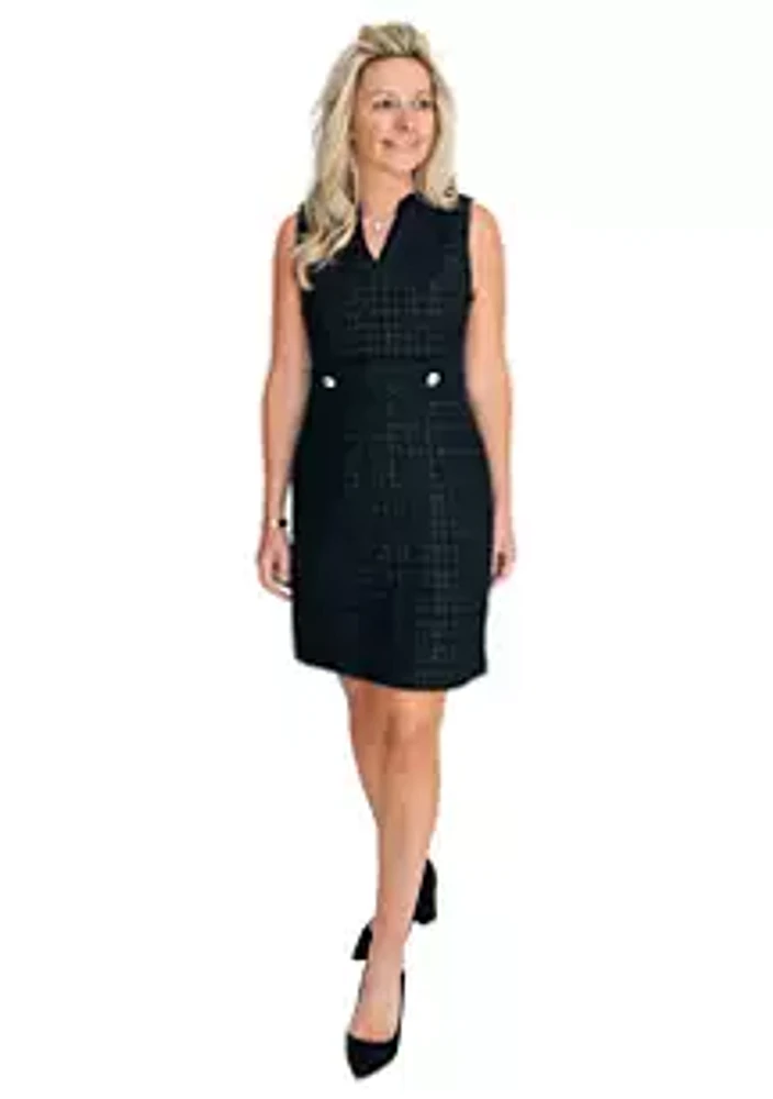 Sail to Sable Women's Sleeveless Tweed Shift Dress