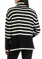 Women's Striped Turtleneck Long Sleeve Knitted Sweater