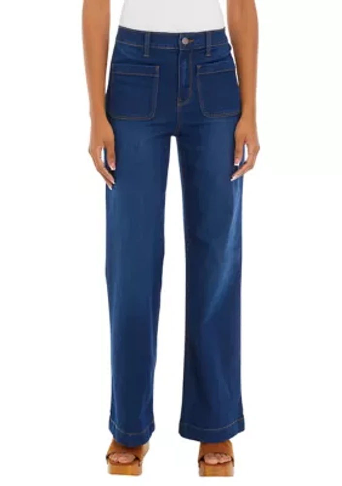 Women's High Rise Patch Pocket Jeans