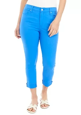 Women's Colored Twill Skinny Cropped Jeans