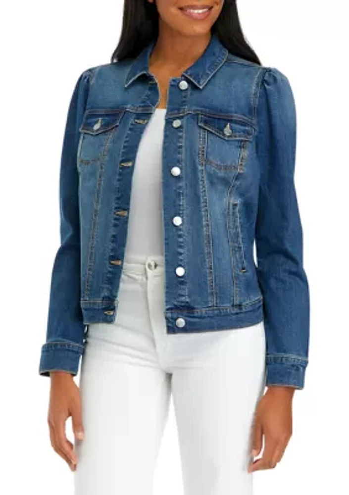 Women's Puff Sleeve Denim Jacket