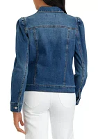 Women's Puff Sleeve Denim Jacket