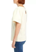 Women's Short Sleeve Denim Top