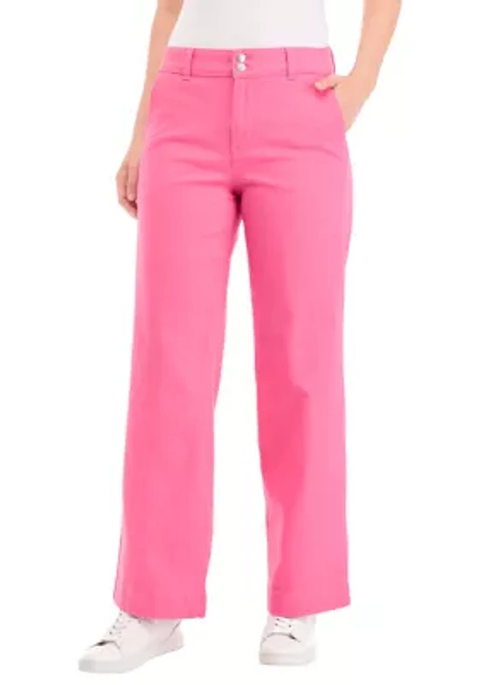 Women's Double Button Wide Leg Pants