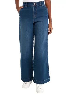 Women's Double Button Wide Leg Pants