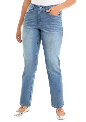 Women's Glitter Denim Straight Jeans