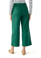 Women's Coated Crop Wide Leg Pants