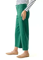 Women's Coated Crop Wide Leg Pants