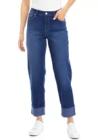 Women's Crop Wide Cuff Jeans