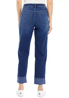 Women's Crop Wide Cuff Jeans