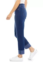 Women's Crop Wide Cuff Jeans