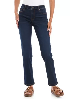 Petite Mid Rise Straight Jeans