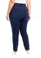 Plus Mid Rise Straight Jeans