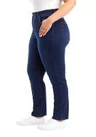 Plus Mid Rise Straight Jeans