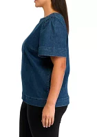 Plus Denim Top