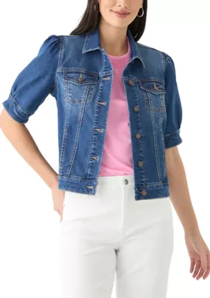 Women's Puff Sleeve Denim Jacket