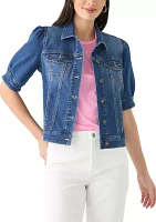 Women's Puff Sleeve Denim Jacket