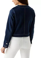 Women's Long Sleeve Cropped Denim Jacket