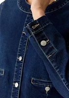 Women's Long Sleeve Cropped Denim Jacket