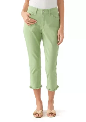 Petite Ruffle Back Denim Cropped Jeans