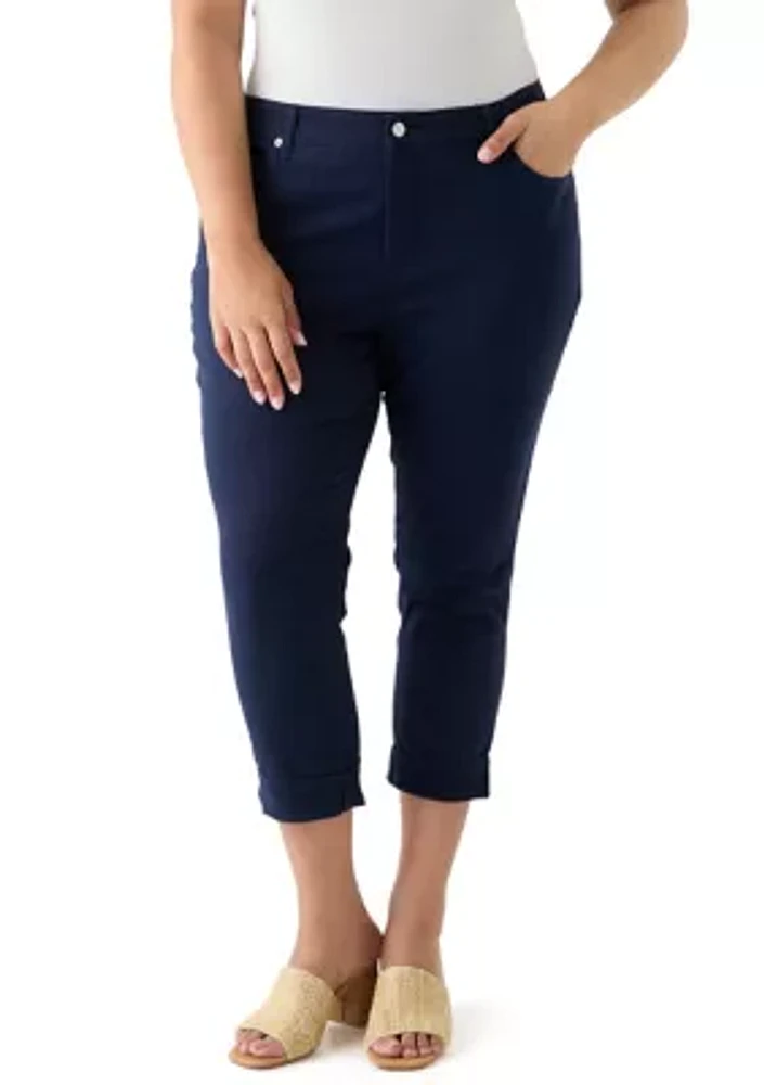 Plus Roll Cuff Cropped Pants