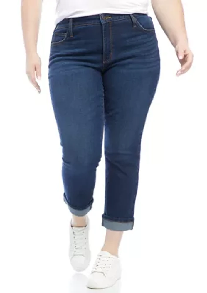 Plus High Rise Straight Leg Denim Jeans