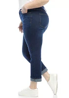 Plus High Rise Straight Leg Denim Jeans