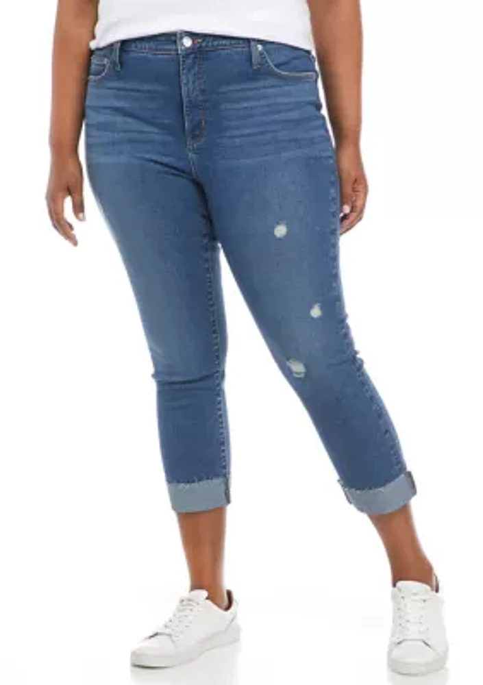 Plus High Rise Vintage Straight Jeans