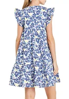 Floral Printed Babydoll Mini Dress