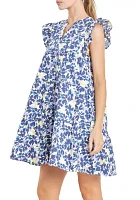 Floral Printed Babydoll Mini Dress