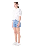 Eyelet Short Sleeve Top