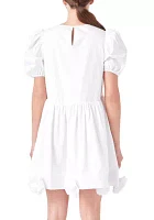 Poplin Corsage Mini Dress