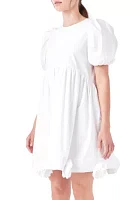 Poplin Corsage Mini Dress