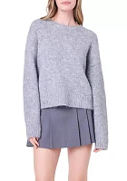 Blend Cropped Fuzzy Sweater