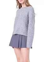 Blend Cropped Fuzzy Sweater